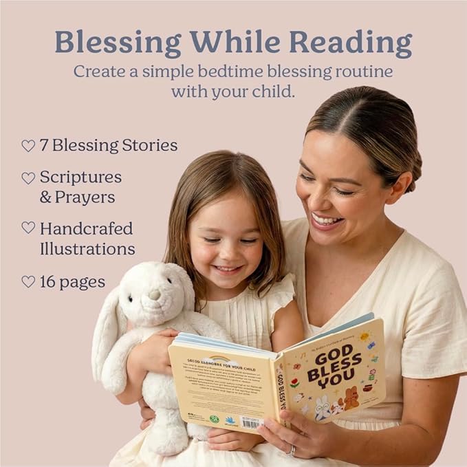 Praise Bunny Christian Easter Gift Set for Kids – 11” Singing Plush Toy with 3 Bible Songs, Hardcover Blessing Book, Keepsake Box, Stickers, Easter Basket Stuffers, Christening Gift for Baby, Toddlers