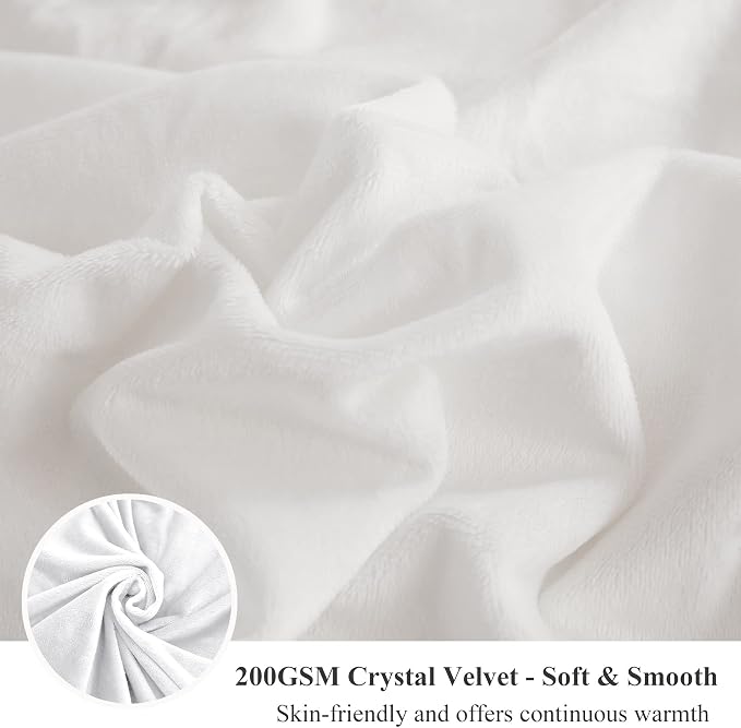 XeGe Plush Shaggy Duvet Cover Set, Luxury Ultra Soft Crystal Velvet Fluffy Bedding Sets 2 Pieces(1 Faux Fur Furry Comforter Cover + 1 Fuzzy Faux Fur Pillowcase), Zipper Closure(Twin, White)