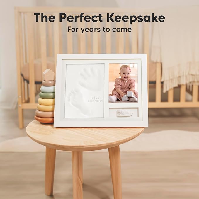 KeaBabies Baby Sonogram Picture Frame and Baby Footprint Kit - Modern Ultrasound Frame For Mom To Be - Baby Hand and Footprint Kit, Keepsake Frame Kits