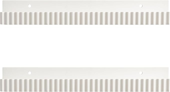 Kate and Laurel Furrow Modern Wood Photo Display Ledges; Set of 2; 24 Inches; White; Scalloped Floating Picture Ledge Shelf Set with Lip for Use as Nursery Book Shelves or Gallery Wall Decor