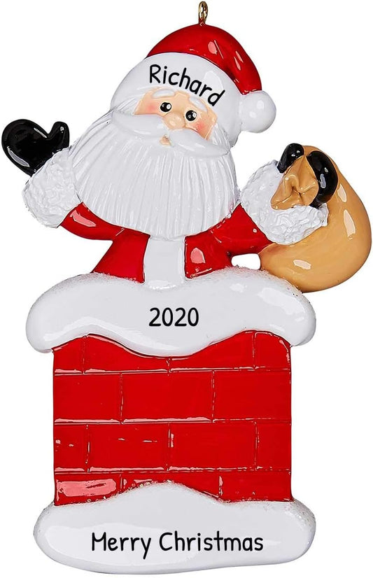 Personalized Christmas Ornaments - Custom Santa Keepsake for 2024, Chimney Decoration for Christmas Tree