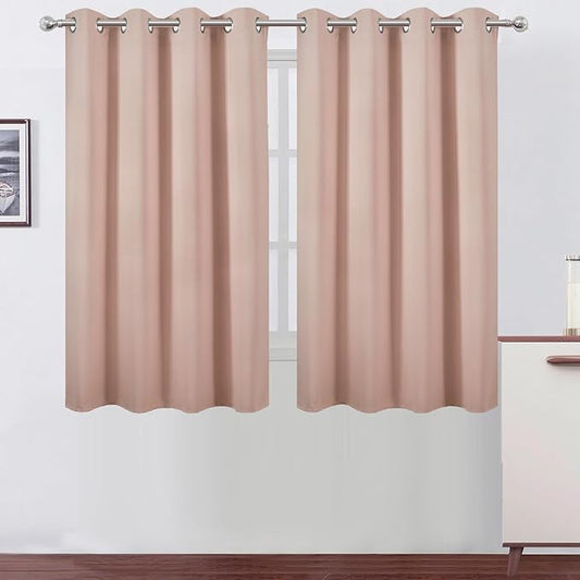 LEMOMO Blush Thermal Blackout Curtains/52 x 54 Inch/Set of 2 Panels Room Darkening Curtains for Bedroom