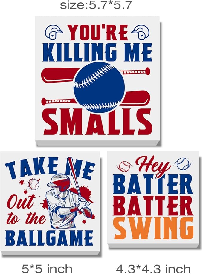 Baseball Decor for Home Baseball Sports Tiered Tray Decor 3 Pcs Decorative Wood Box Signs Rustic Table Desk Shelf Decoration for Bedroom Boys Room Party