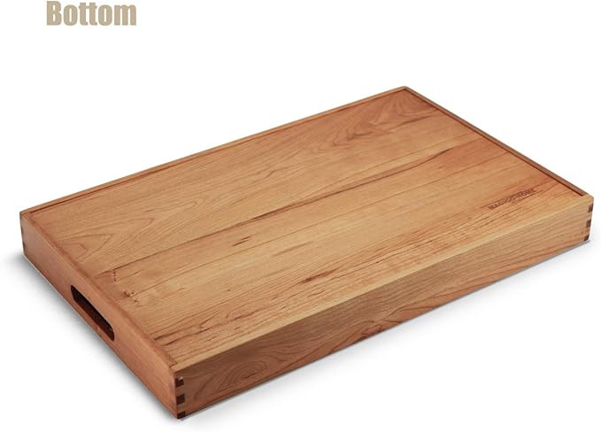 22"x14" Large Black Walnut Rectangle Ottoman Serving Tray | Solid black walnut wood, Rectangle with built-in handles. Classic decorative serving tray serve coffee, tea & home decor