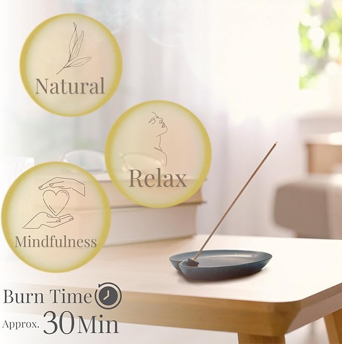 Golden Osmanthus Luxury Japanese Incense Sticks 60sticks Vanilla Musk Coreless Low Smoke Natural Charcoal Free Non Toxic Aromatherapy Meditation Calming Stress Relief Relaxation Yoga TOMORI