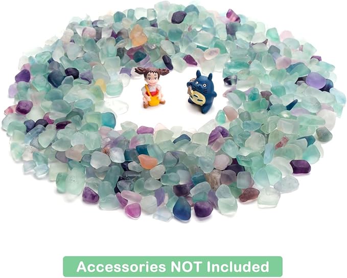 WAYBER Decorative Crystal Pebbles, 1 Lb/460g (Fill 0.9 Cup) Natural Quartz Stones Aquarium Gravel Sea Glass Rock Sand for Fish Turtle Tank/Air Plants Decoration