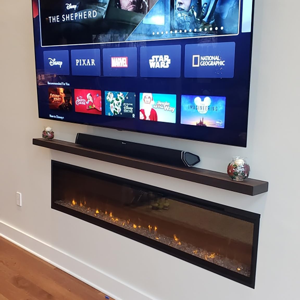 joelsantiques 72 Inch Wooden Floating Shelves for Wall - 72x6x2 in - Made of Natural Wood - Long Heavy Duty Rustic Wall Shelves for Bedroom - Perfect for Living Room, Kitchen - Mocha