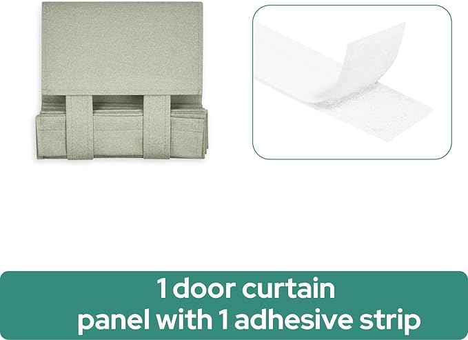 HOMEIDEAS 100% Linen Blackout Sidelight Curtains for Front Door, Side Door Window Curtains, Small Window,Thermal Insulated Covering, 1 Panel, W12 X L68 Inch, Sage Green