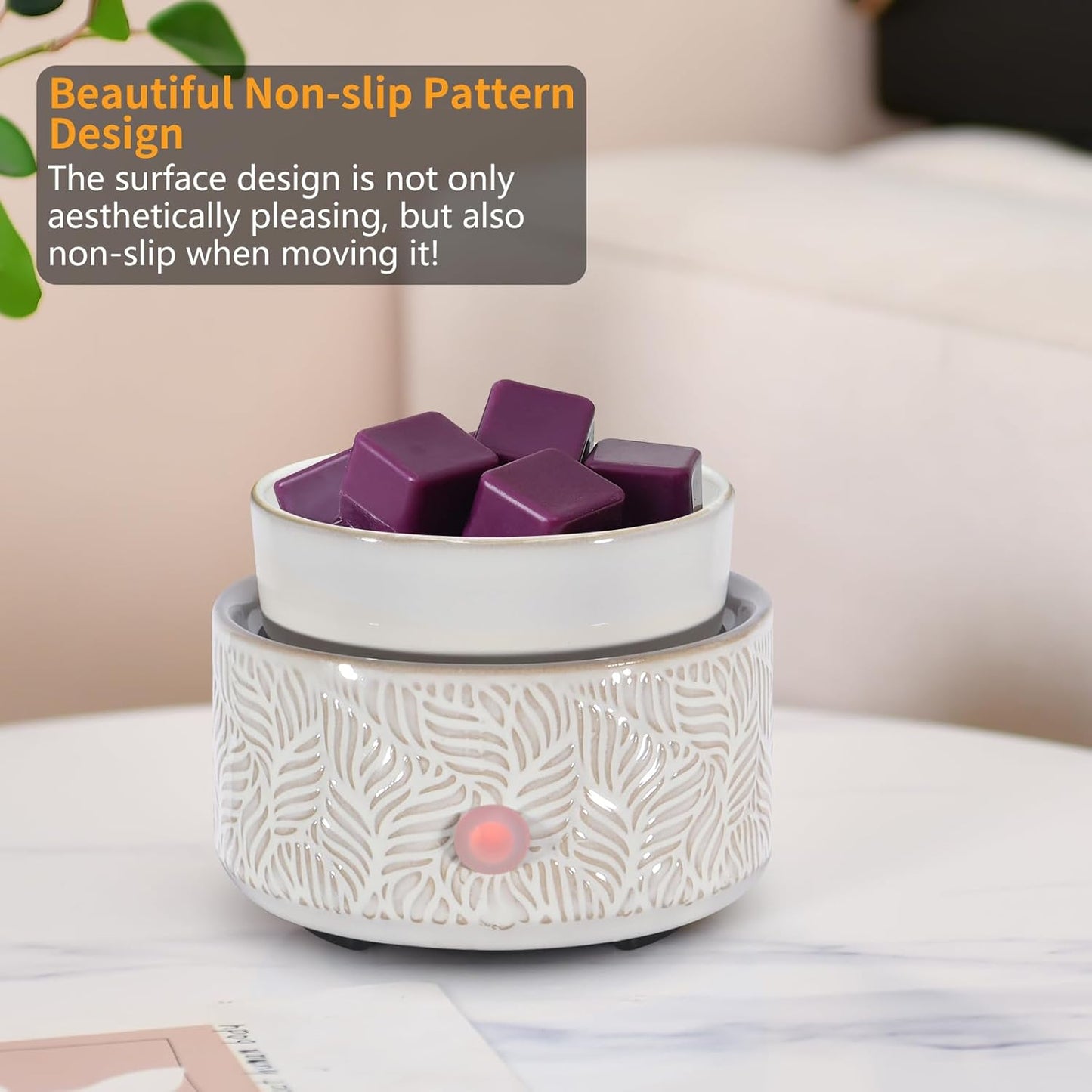 Electric Wax Melt Warmer 4-in-1 Candle Warmer for Scented Wax Melter Cute Ceramic Fragrance Wax Burner for Home Office Bedroom Deco Gift for Women White