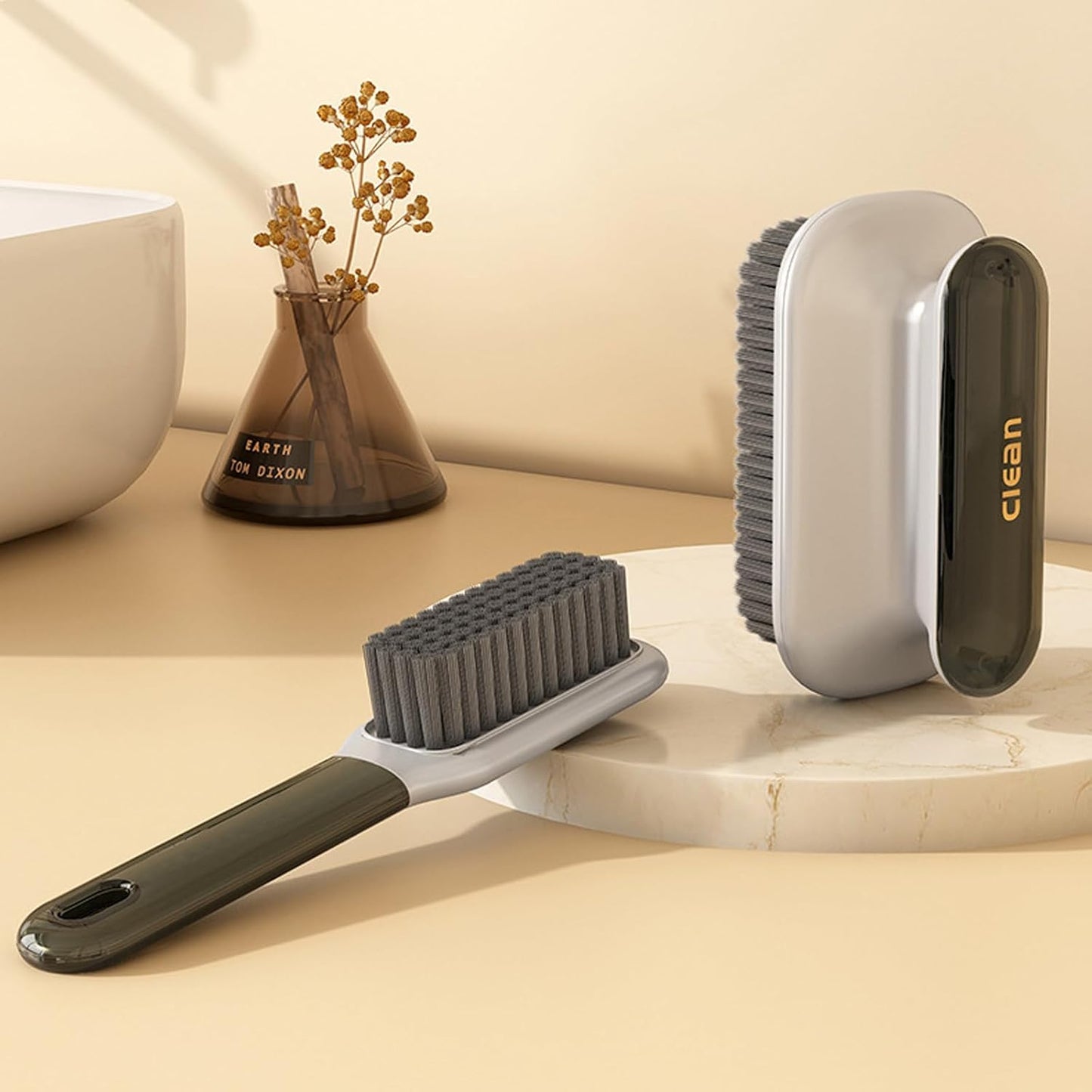 Laundry Stain Brush Household Scrub Brush Laundry Brush for Stain Removal,Soft Bristle Brush 2 Pack Stain Brush for Clothes Scrubbing Bathroom Cleaning Brush,Easy to Hold (Green)