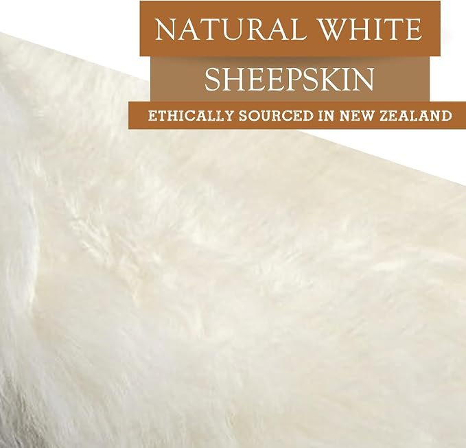 Sunshine Cowhides 100% Genuine Sheepskin Rug - Modern Style Animal Skin Rug & Floor Carpet for Living Room, Bedroom, Kitchen & More - Double (2x5-6 Ft.)