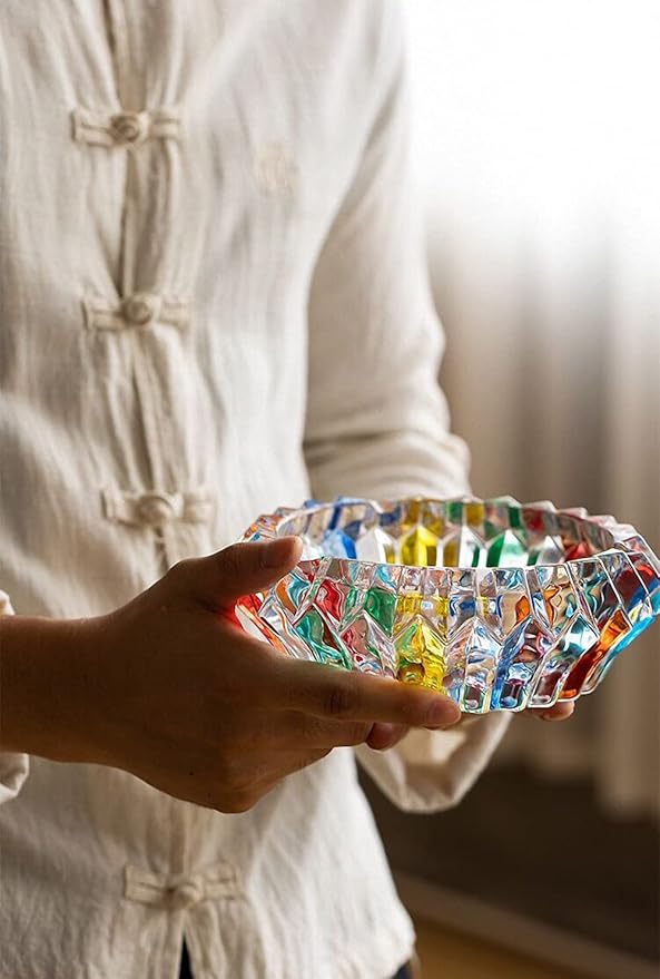 MAGCOLOR Colorful Crystal decorative bowl for kitchen and indoor,Home Office Tabletop Beautiful Decoration Craft-5.5 inch.