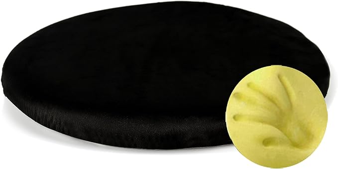 Sigmat Memory Foam Seat Cushion Anti-Slip Soft Round Stool Cushion Chair Pad 15 Inch Black