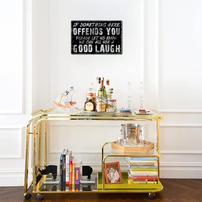 Yniaun Decor Funny Home Bar Garage Room Decor for Wall/Porch Vintage Man Cave Metal Tin Sings for for House Shop/Basement/Kitchen Accessories/Gitfs