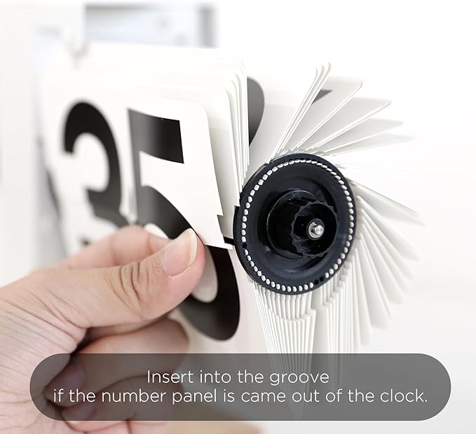 mooas Standing Height Adjustable Flip Desk Clock (White), Retro Vintage Analog Design Flip Clock Standing Clock Battery Operated, for Home Living Room Office School Hotel