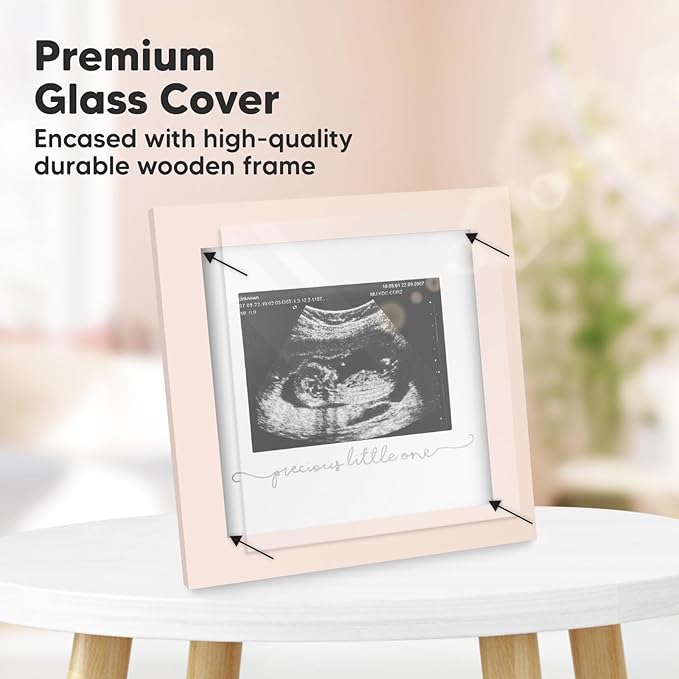 KeaBabies Baby Sonogram Picture Frame and Baby Footprint Kit - Modern Ultrasound Frame For Mom To Be - Baby Hand and Footprint Kit, Keepsake Frame Kits