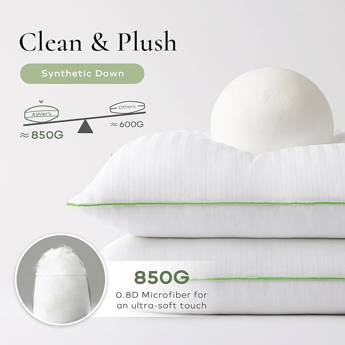 Ashler Home Deco Synthetic Down Pillow Inserts, 14x22 Down Alternative Throw Pillows Insert Sleeping Pillows with 100% Cotton Cover Decorative Pillow Stuffer for Sofa, Couch Bed(Set of 4, White)