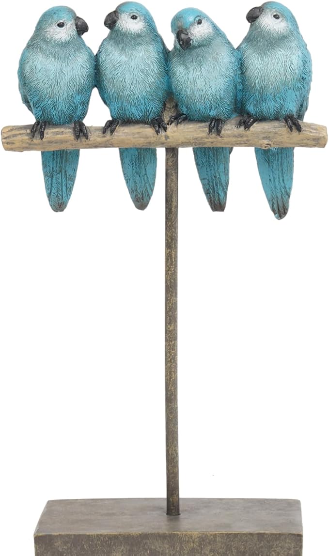 Braxio Bird Figurines Home Decor – Resin Tabletop Blue Bird Decor for Shelf Table Desk Modern Decorative Accent for Living Room Bedroom Office 5.5 x 2.5 x 9.5 Inch