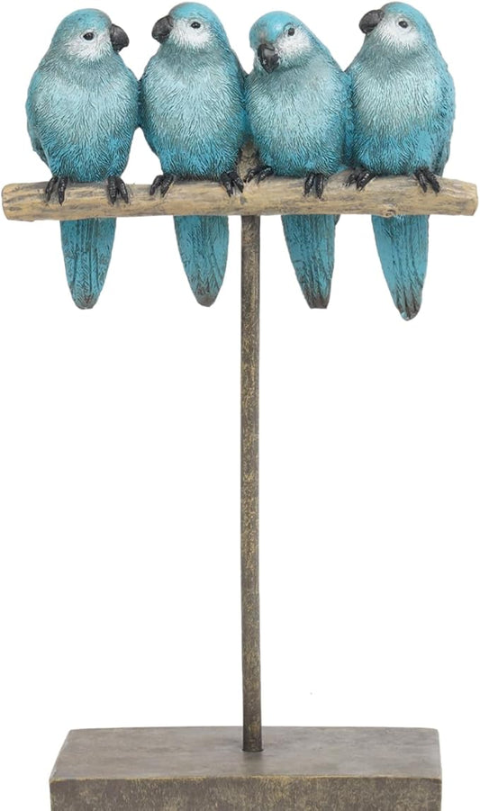 Braxio Bird Figurines Home Decor – Resin Tabletop Blue Bird Decor for Shelf Table Desk Modern Decorative Accent for Living Room Bedroom Office 5.5 x 2.5 x 9.5 Inch