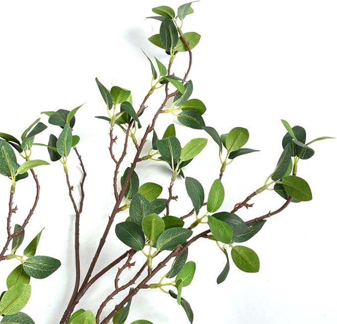 3pcs Faux Stems Artificial Branches for Vase Artificial Stems Artificial Greenery Stems Faux Green Stems Artificial Eucalytus Branches Fake Stems(42"/Each Branch)