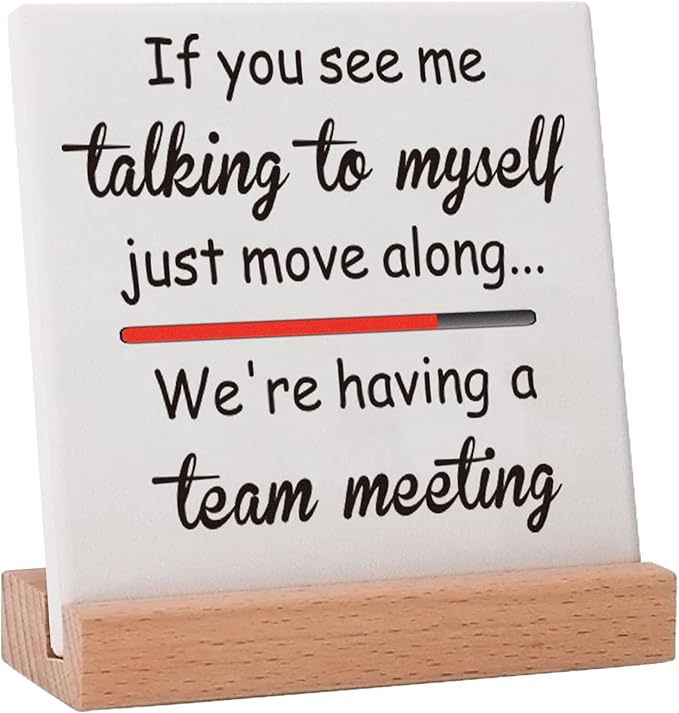 Funny Office Decor Sings White Elephant Gag Gifts for Coworker Valentines Day Teammate Employee, Office Fun Gifts for Coworker Birthday, Humorous Funny Office Saying Decorations-Talking To Myself