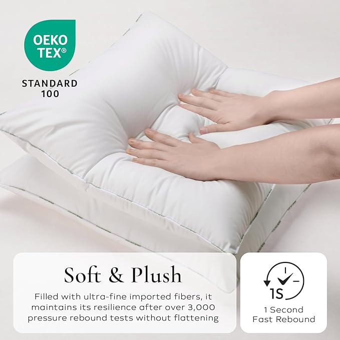 Throw Pillow Inserts (Pack of 2, 12 x 20 Inches, White) - Hypoallergenic 100% Virgin Fiber Lumbar Pillow Form Microfiber Throw Pillows for Bed and Couch Pillows | Indoor Decorative Pillow