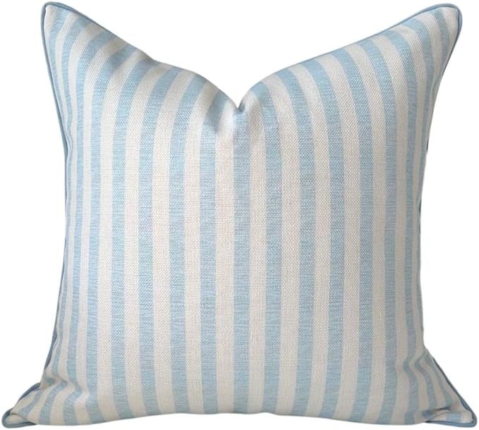 Jillien Harbor Throw Pillow for Home Harvey Striped Style Pillow Cover Coastal Grandmillennial Pillow Cover 20" x 20" Grandmillennial Home Decor Coastal Home Decor