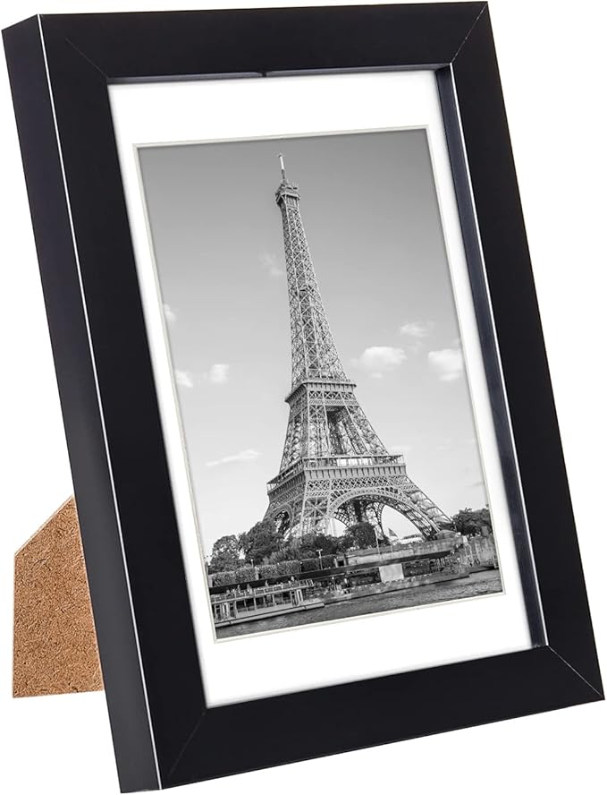 upsimples 4x6 Picture Frame Set of 10, Display Pictures 3.5x5 with Mat or 4x6 Without, Multi Photo Frames Collage for Wall or Tabletop Display, Black