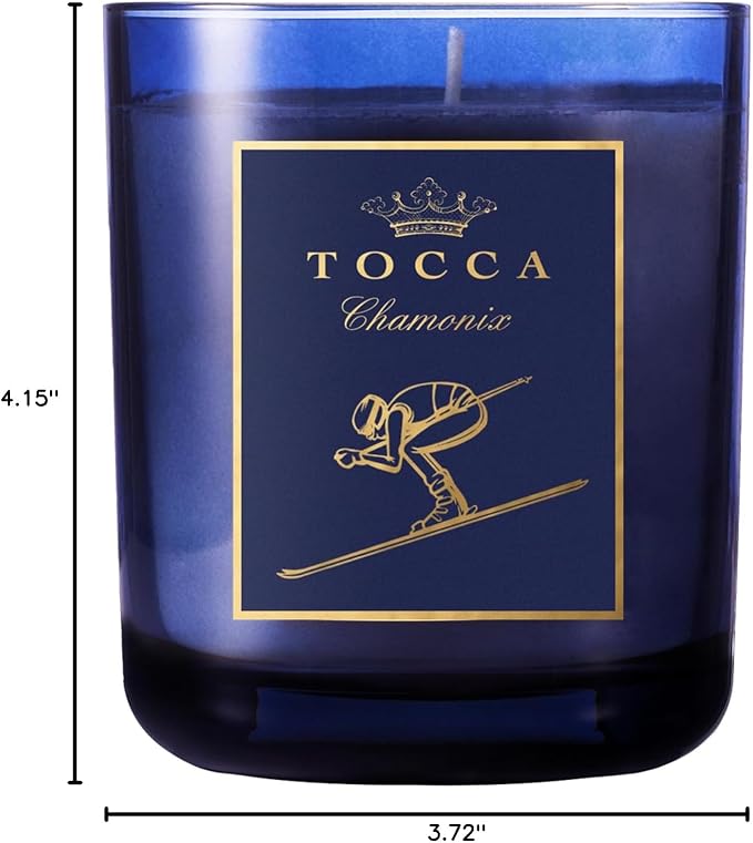 TOCCA Chamonix 10oz Candle - Rosemary & Pine Scented, Hand Poured Soy-Wax Blend with 100% Cotton Wick, 60 Hour Burn Time
