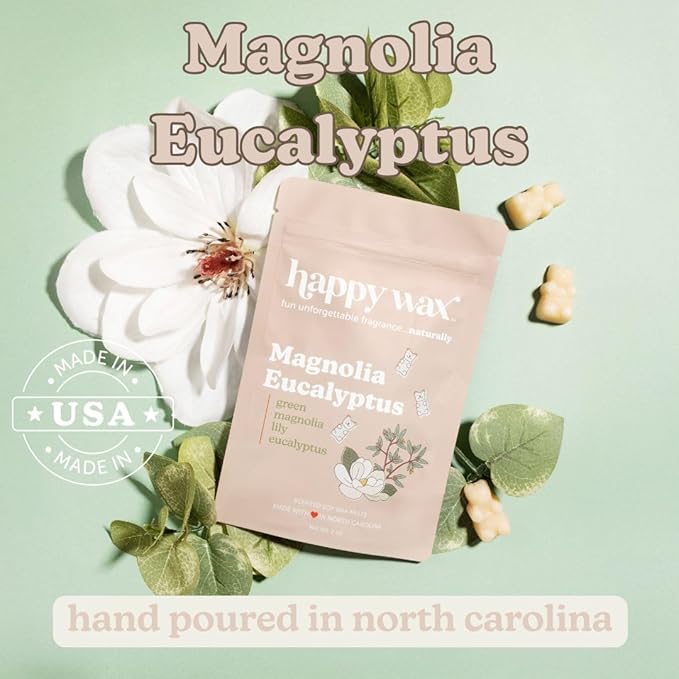 Happy Wax Spring Garden Mix Premium Scented Natural, Non Toxic Soy Wax Melts – 6 Total Oz. of Scented Wax Melts Includes: Carrot Cake, Lilac Petals and Magnolia Eucalyptus