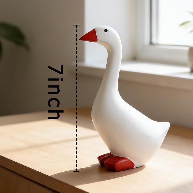 Desk Goose Decor Figurine Cute Resin Goose Statue for Home Decor, Perfect Housewarming Gifts New Home, Gifts for Women, Coworker Gifts, Office Desk Decorations