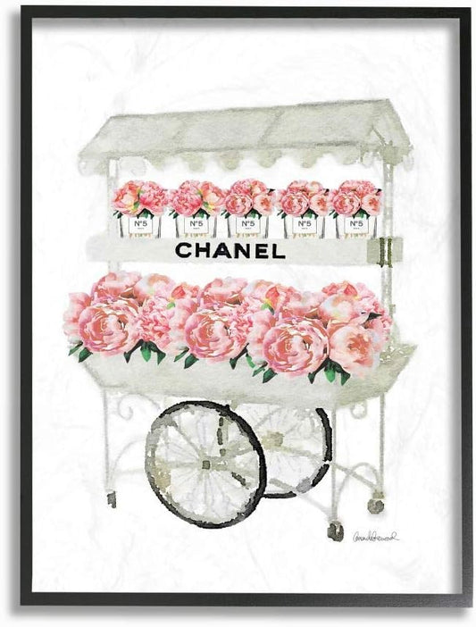 Stupell Industries Fashion Flower Stand Black Framed Wall Art, 24x30, Multi-Color