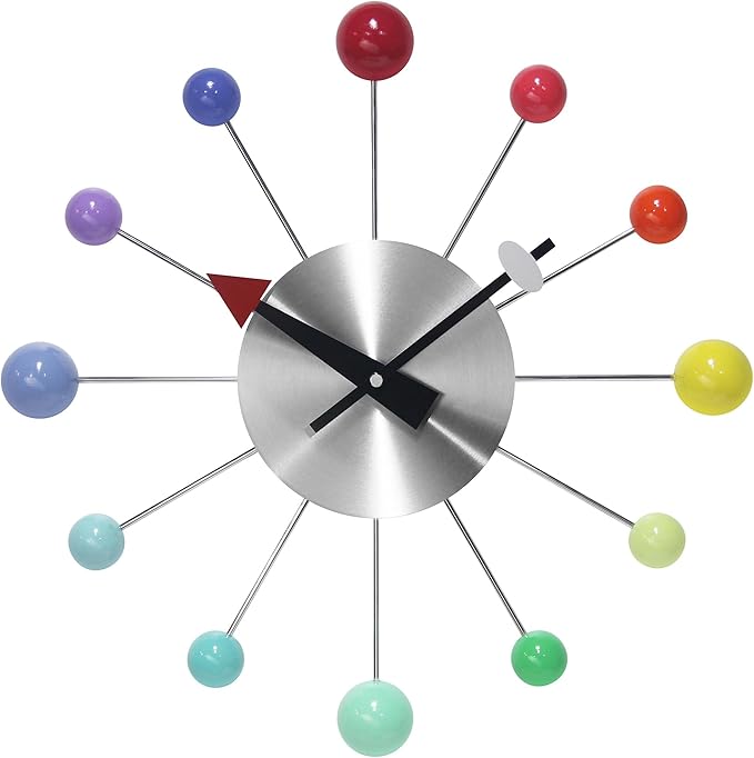 Infinity Instruments LTD. Orb Spoke Starburst Wall Clock, Rainbow, 15"