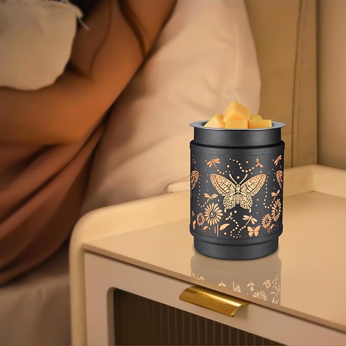 kobodon Wax Melt Warmer Metal Wax Warmer for Scented Wax Electric Fragrance Candle Oil Burner 2 in 1 Wax Melts as Gifts for Moms Grandma Women Girls(Butterfly)