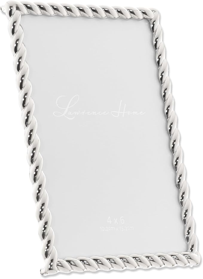 Lawrence Frames Rope Design Metal Frame, 4x6, Silver