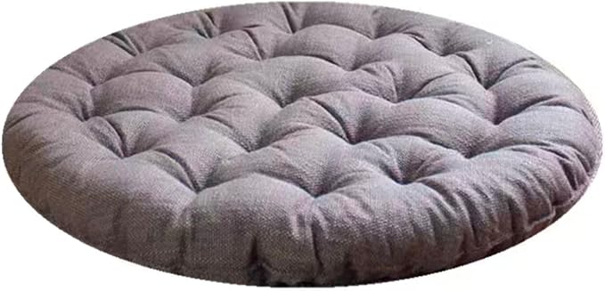 Large Linen Floor Cushions,Round Futon Pillows Japanese Style Tufted Floor Pillows Meditation Cushions for Seating On Pad for Yoga Sofa Balcony(Size:26x26inch,Color:Khaki)