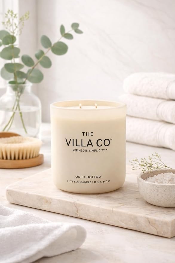 Quiet Hollow | Scented Candle for Women & Men | Hand-Poured, Aromatic & Fragrant | 60 Hour Burn Time 12 OZ | Soy Based | Phthalate Free | Made in USA