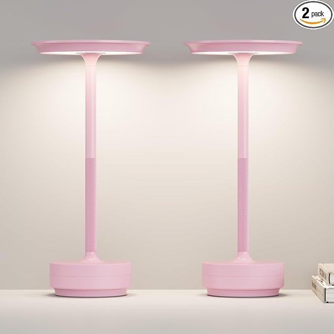 Cordless Table Lamp Set of 2,Rechargeable Battery Powered LED Table Lamps