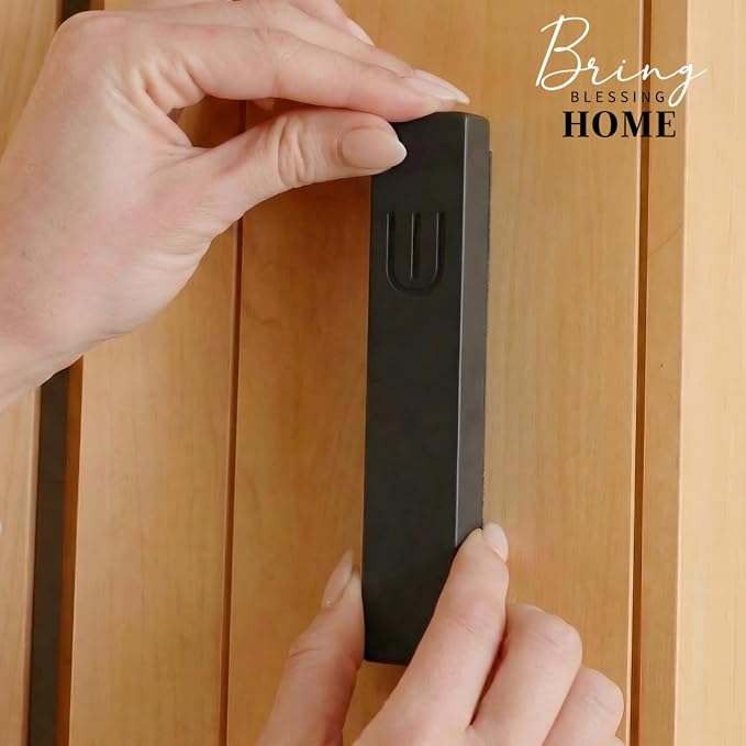 SURI Mezuzah for Door with Scroll – 6 Inch Modern Mezuzah Case with Non Kosher Scroll Included, Fits up to 5” Scroll, Easy Adhesive Installation, Gift Box Included