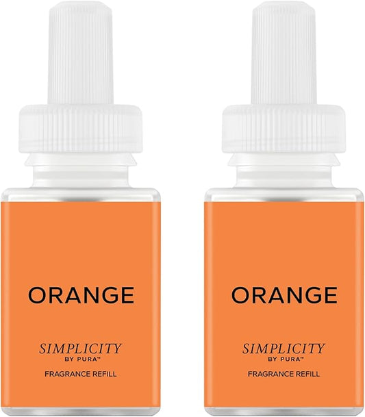 Pura & Simplicity Home Scent Refill - Smart Air Diffuser - Long-Lasting Luxury Fragrance per Refill - Home Essential - Clean & Safe Diffuser Fragrance - 2 Pack, Orange