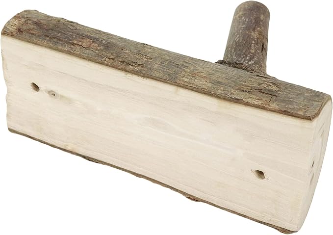 2Pcs Real Wood Tree Branch Wall Hook,Thickness 5cm-6cm with Screw | Farmhouse Rustic Decorative Wooden, with Bark Trunk