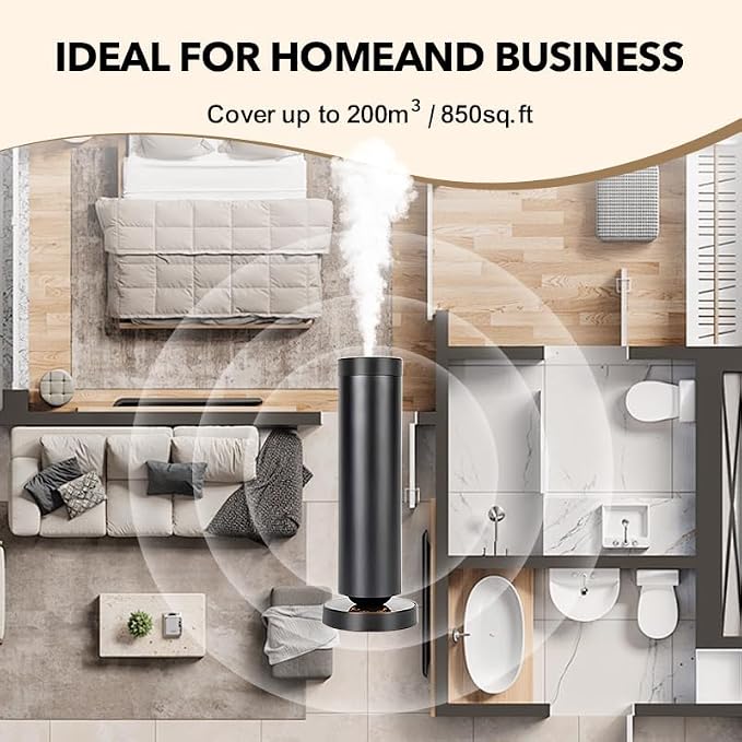 Cold Air Waterless Diffuser, Hotel Collection Diffuser, Waterless Essential Oil Diffuser for Homes, Offices, Covers 1000 Sq Ft, Remote Control (Fragrance Not Included)
