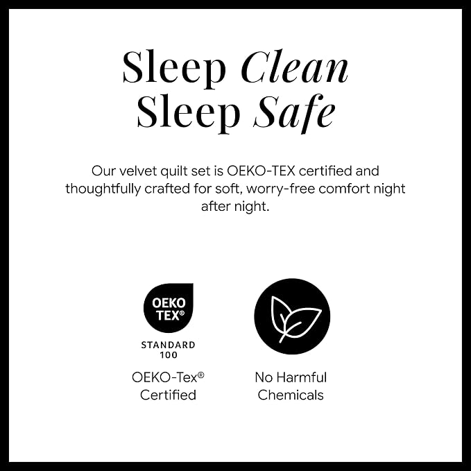 Tribeca Living Luxury Velvet Quilt Twin Size Set - 260GSM Ultra-Soft Oversized Velvet Bedspread Comforter Set with 1 Sham, in Florence Black
