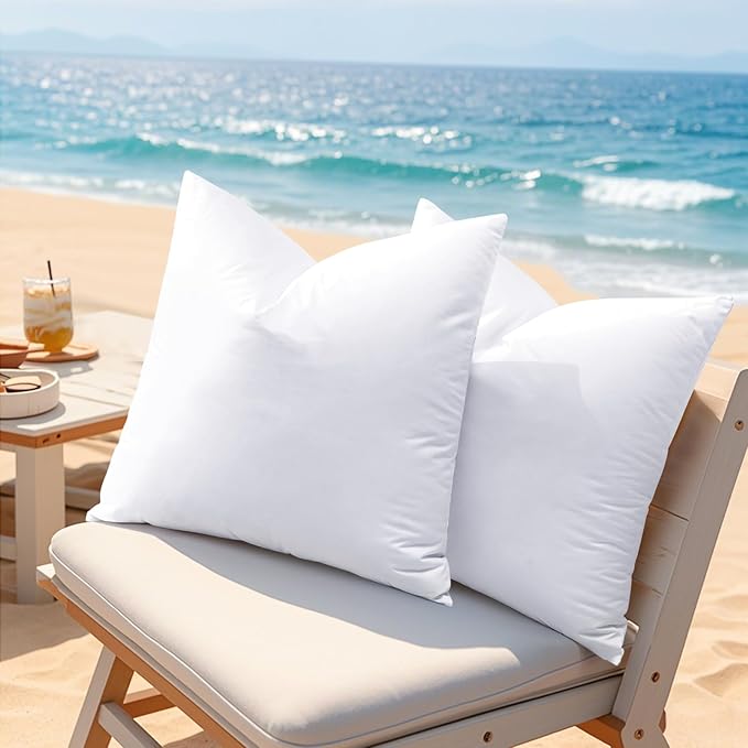 Artscope 26x26 Outdoor Pillow Inserts, Synthetic Down Waterproof Throw Pillow Inserts, Soft Decorative Outdoor Pillows for Couch Sofa Bed Patio Furniture