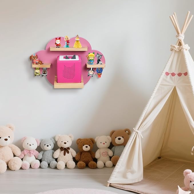 for Toines Box Shelf, for TonieBox 2/1 Cloud Tonie Shelf Magnetic Pink Tonies Display 12-20 Characters Compatible with Toniebox Player Storage Rack for Kids Play Room