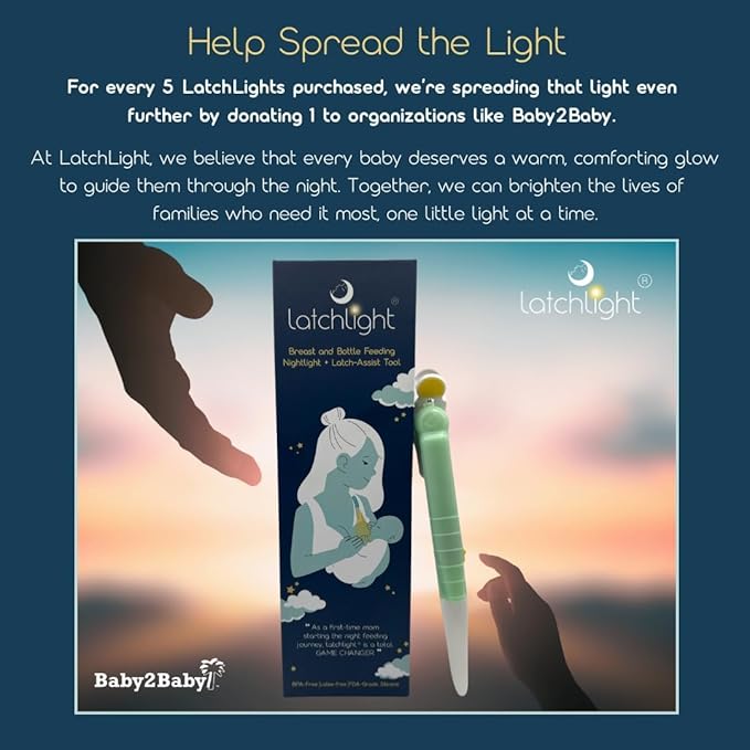 – Wearable Baby Night Light for Breastfeeding & Bottle Feeding | Dimmable Amber Glow | Melatonin-Friendly | Glow-in-The-Dark for Easy Locating | Silicone Tip Aids Latch Adjustments