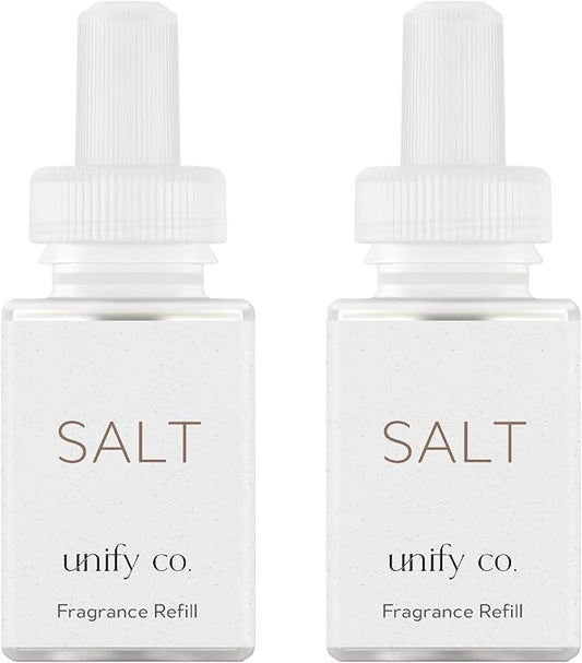 Pura & Unify Co. Home Scent Refill - Smart Air Diffuser - Long-Lasting Luxury Fragrance per Refill - Home Essential - Clean & Safe Diffuser Fragrance - 2 Pack, Salt