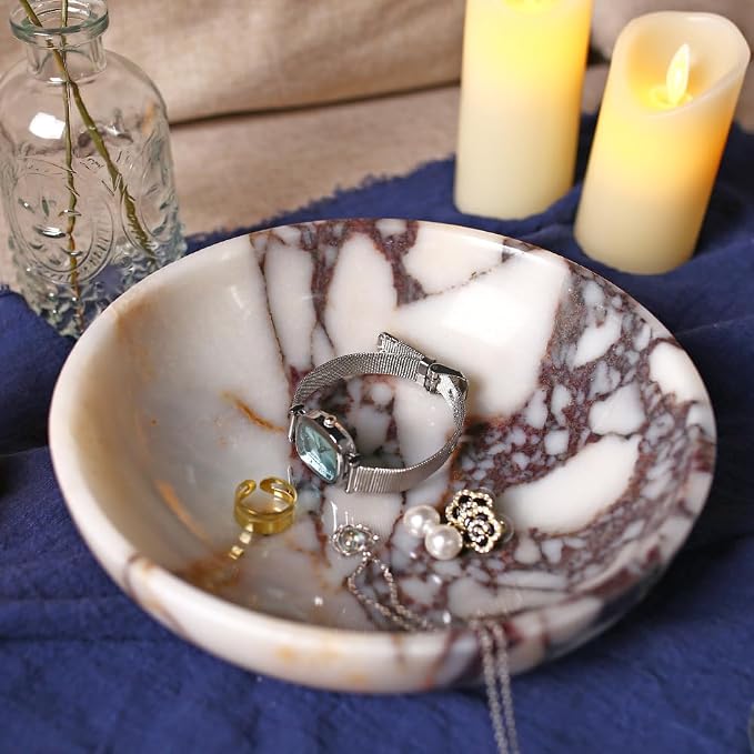 Luxury decorative marble bowl for home decoration for decoration,Key bowl for entryway table, Catchall for coins, change candy, organizer marble tray.