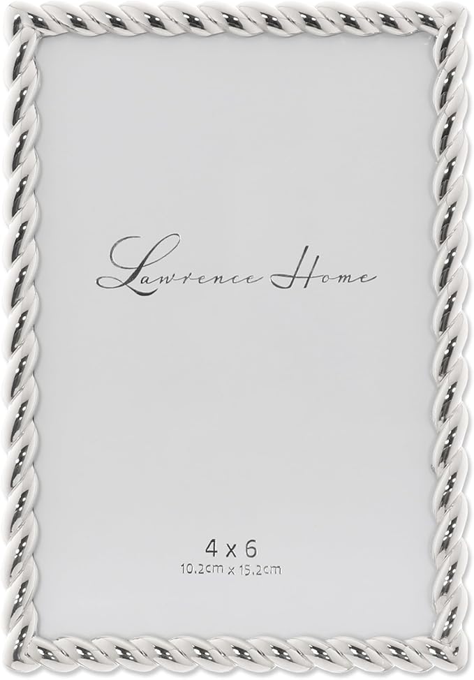 Lawrence Frames Rope Design Metal Frame, 4x6, Silver