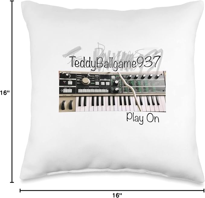 Teddy Ballgame937 Merchandise Play On Throw Pillow, 16x16, Multicolor